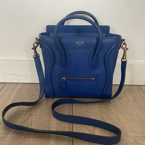 Celine Nano Luggage Bag Cobalt Blue